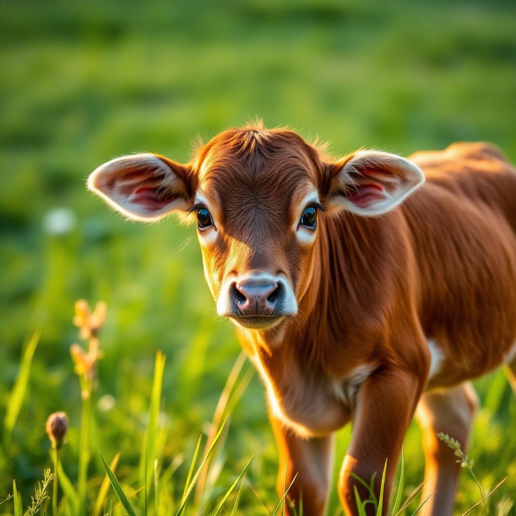 Small calf in greenery